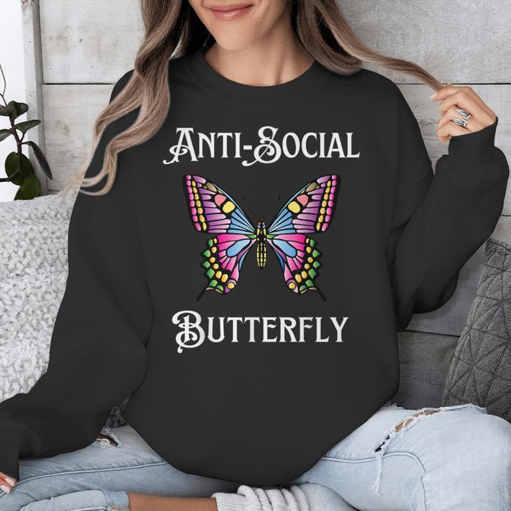 Antisocial Butterfly Aesthetic Introvert For Women Men Unisex Sweatshirt Antisocial Butterfly Aesthetic Introvert For Women Men Unisex Sweatshirt