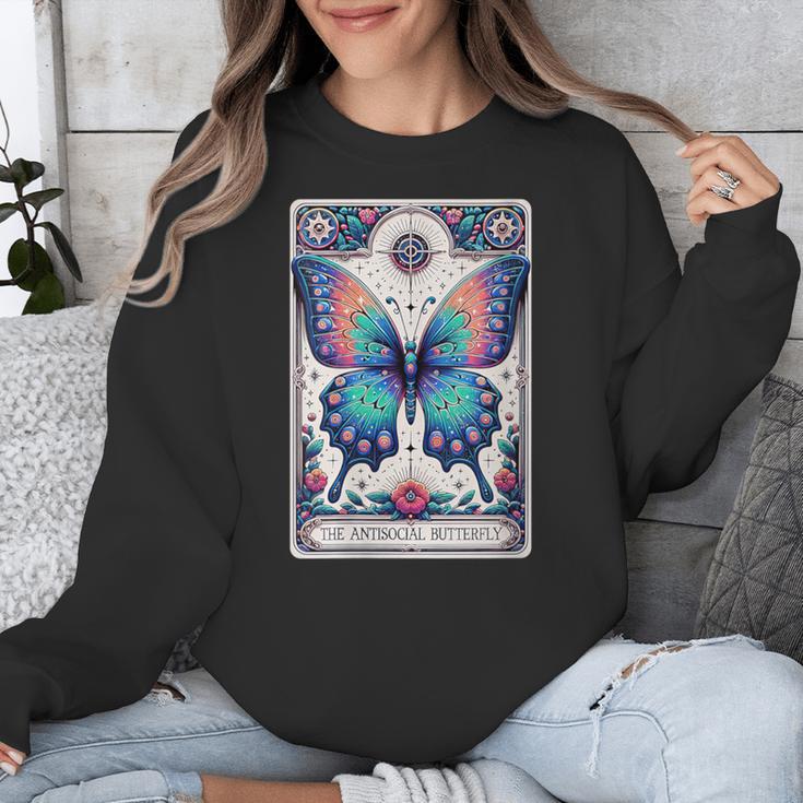 Antisocial Butterfly Introvert Distressed Unisex Sweatshirt Antisocial Butterfly Introvert Distressed Unisex Sweatshirt