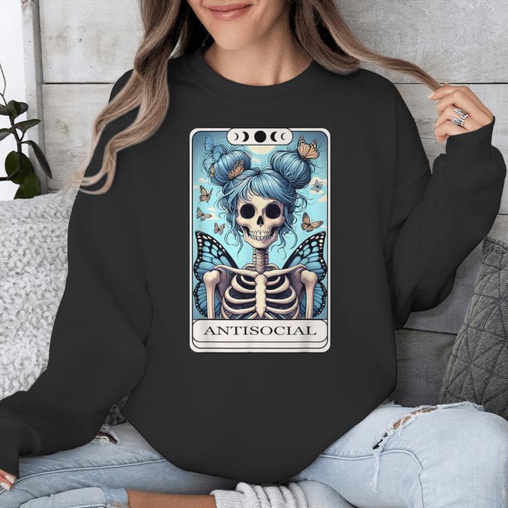 Antisocial Butterfly Tarot Card Introvert Women Stay Home Unisex Sweatshirt