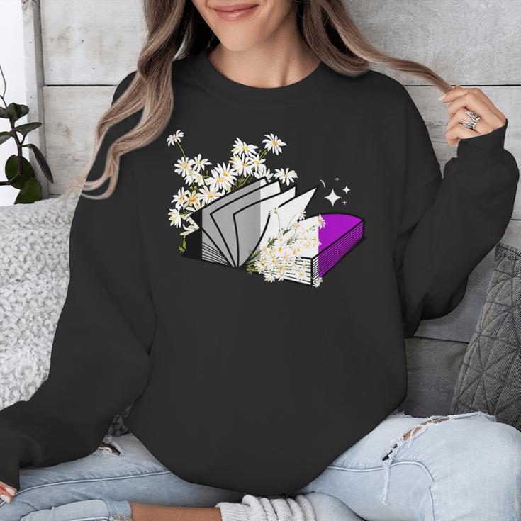 Asexual Book Lover LGBT Reading Pride Ace Flag Daisy Unisex Sweatshirt Asexual Book Lover LGBT Reading Pride Ace Flag Daisy Unisex Sweatshirt