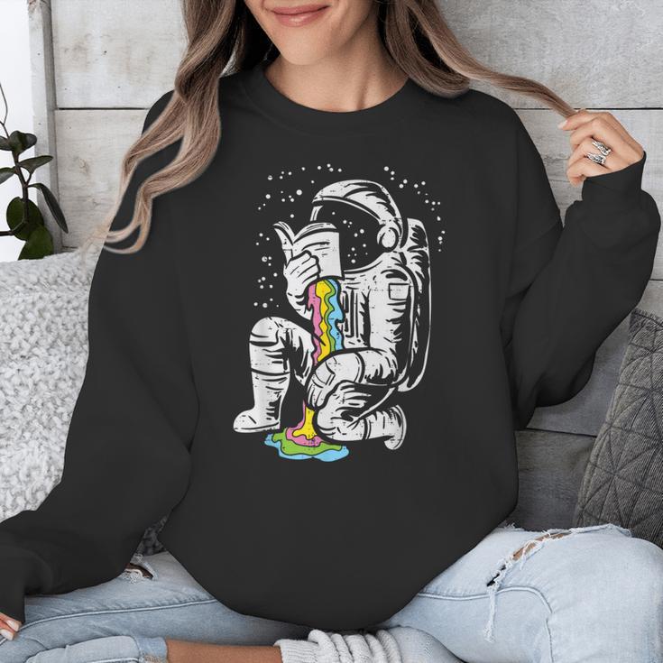 Astronaut Reading Book Space Galaxy Bookworm Men Women Kids Unisex Sweatshirt