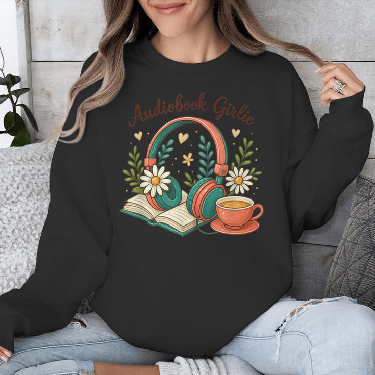 Audiobook Girlie Headphones Book Tea Love Unisex Sweatshirt