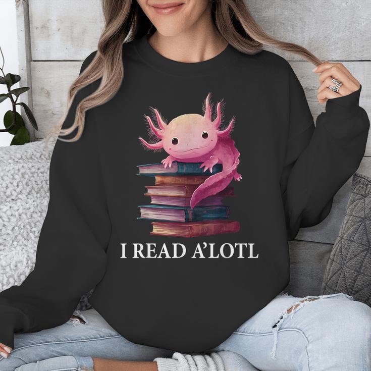 Axolotl Book Lover Librarian Reading Library Readers Unisex Sweatshirt
