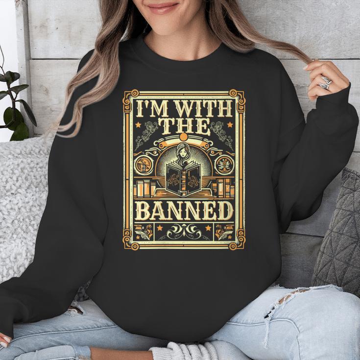 Banned Books Librarian Book Readers I m With The Banned Unisex Sweatshirt