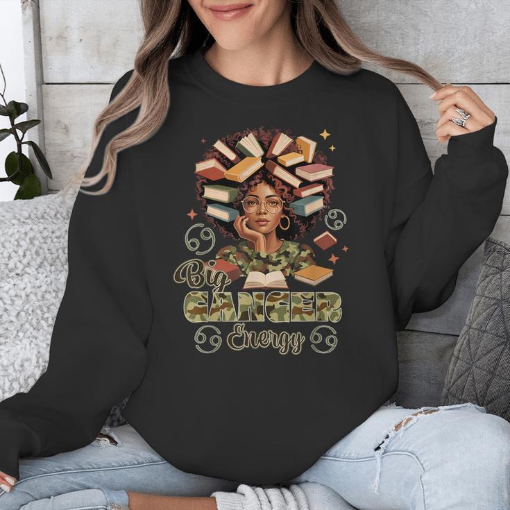Big Cancer Energy Woman Camo Zodiac Book Teacher Unisex Sweatshirt Big Cancer Energy Woman Camo Zodiac Book Teacher Unisex Sweatshirt