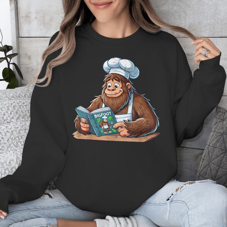 Bigfoot Reading a Cookbook Unisex Sweatshirt