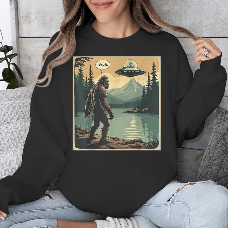 Bigfoot Sasquatch Alien Spaceship UFO Introvert Bruh Unisex Sweatshirt Bigfoot Sasquatch Alien Spaceship UFO Introvert Bruh Unisex Sweatshirt