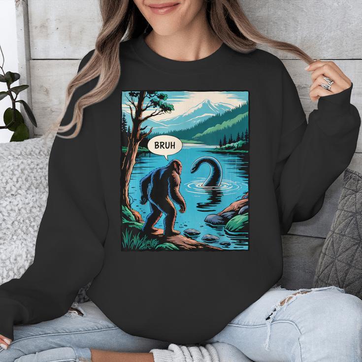 Bigfoot Sasquatch Loch Ness Monster Introvert Bruh Unisex Sweatshirt Bigfoot Sasquatch Loch Ness Monster Introvert Bruh Unisex Sweatshirt