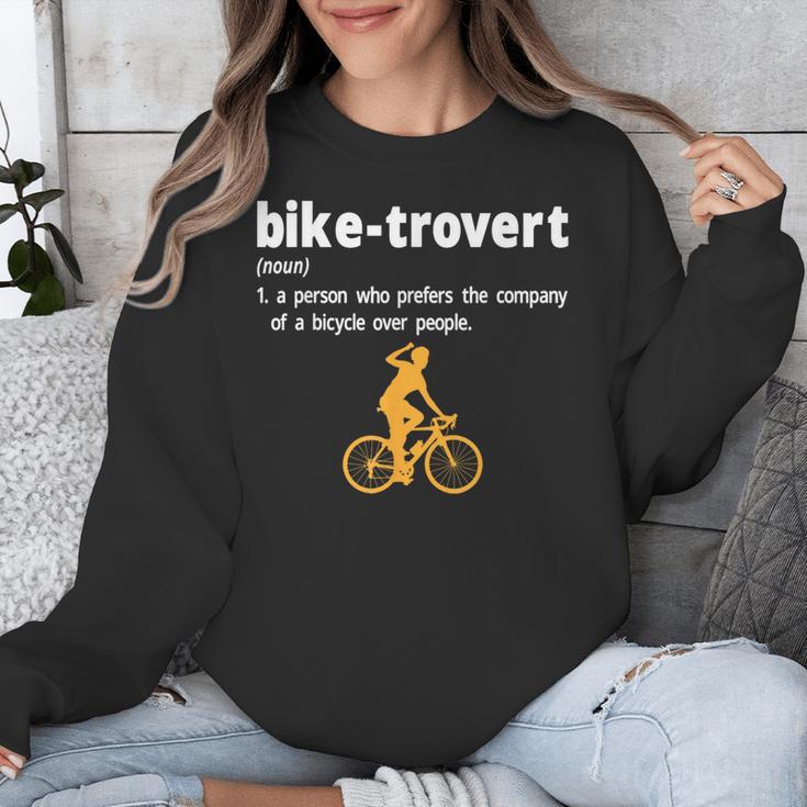 Bike-Trovert Bicycle Humor Definition Introvert Unisex Sweatshirt