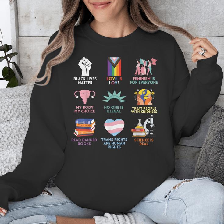 BLM Human Rights Feminism Trans Science Books LGBTQ Quote Unisex Sweatshirt