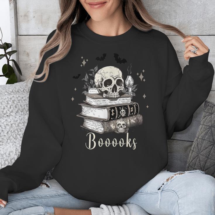 Boo Skeleton Skull Books Halloween Women School Teacher Kid Unisex Sweatshirt Boo Skeleton Skull Books Halloween Women School Teacher Kid Unisex Sweatshirt