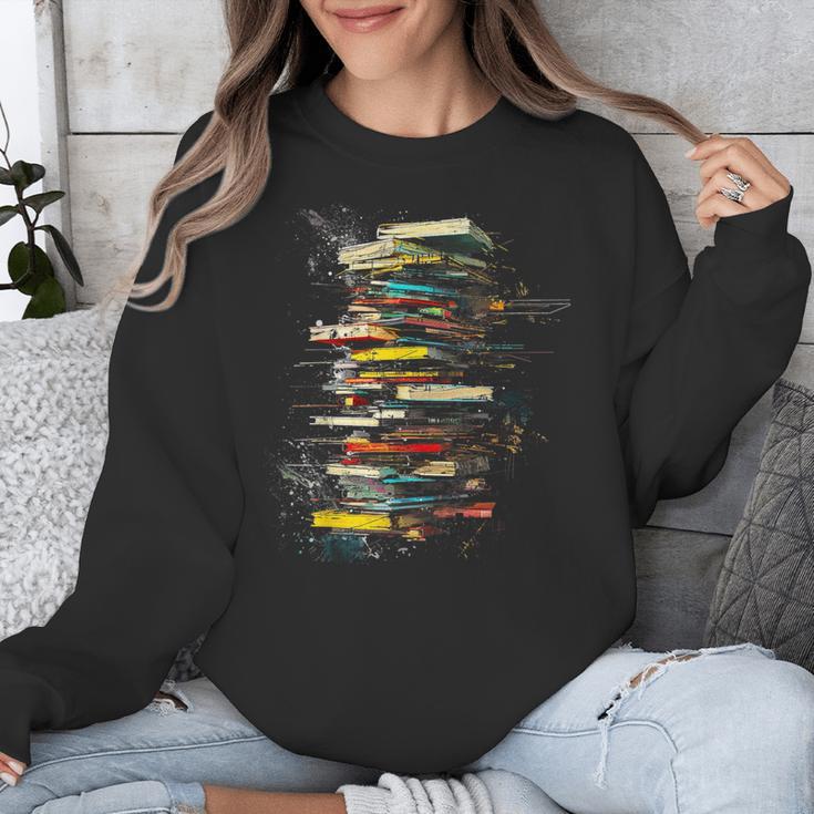 Book Abstract Art Drawing Painting Graphic Book Unisex Sweatshirt