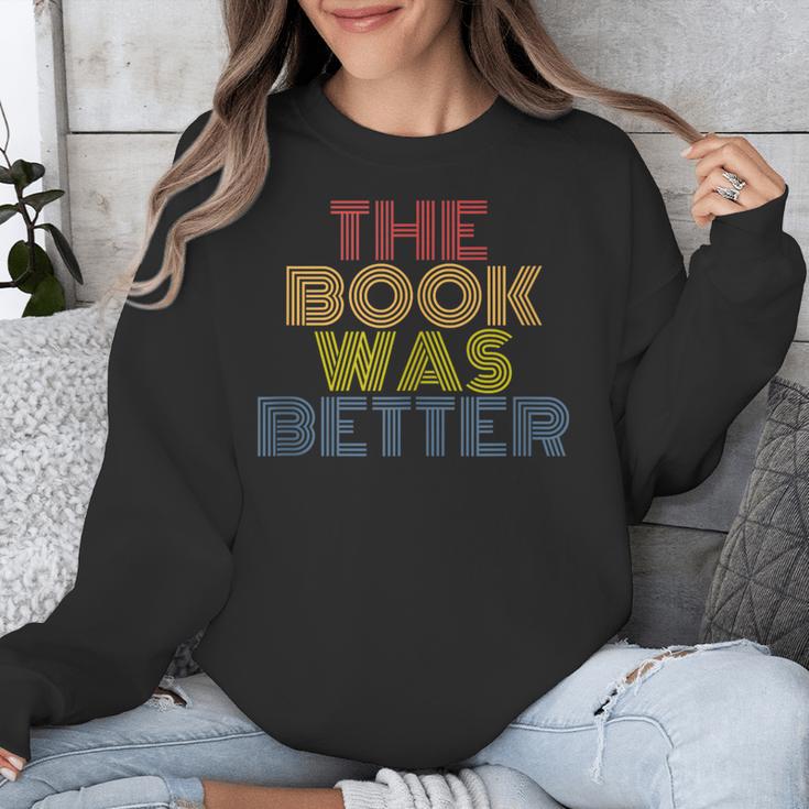 The Book Was Better Retro 70s Vintage Unisex Sweatshirt