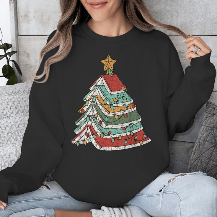 Book Christmas Tree For Librarians Book Lovers Unisex Sweatshirt