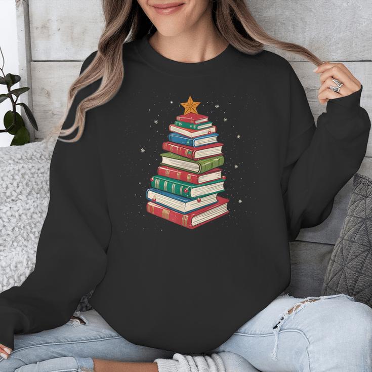 Book Christmas Tree Book Lover Teacher Librarian Men Women Unisex Sweatshirt