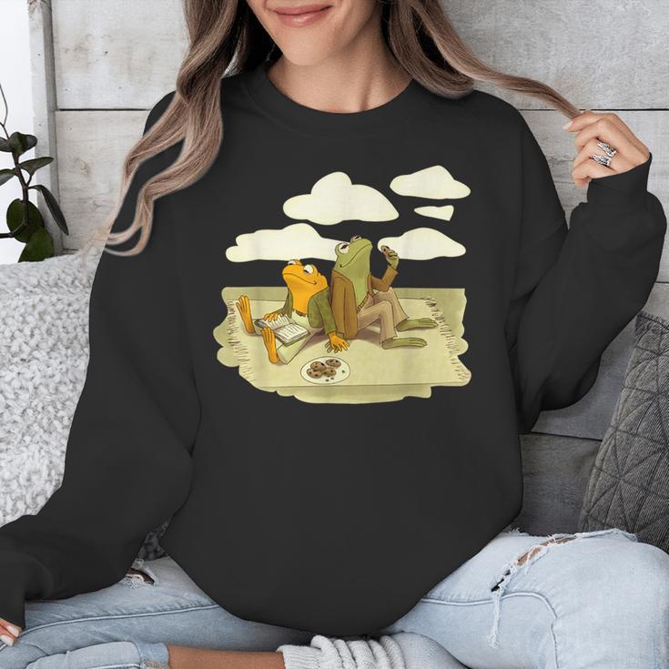Book Frog Toad Vintage Book Frog Book Frog Reading Book Unisex Sweatshirt