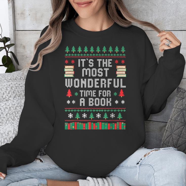 Book Lover Christmas Reader Ugly Sweater Tee Xmas New Year Unisex Sweatshirt