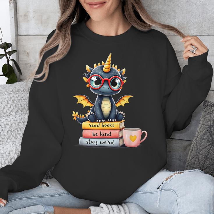 Book Lover Cute Baby Dragon Reading Unisex Sweatshirt
