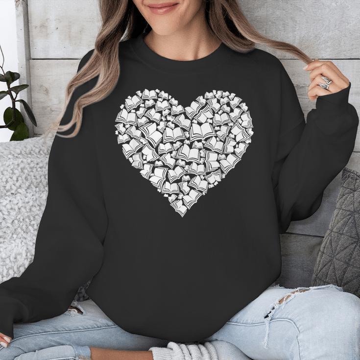 Book Lover Heart Shape Reading Librarian Library Teacher Unisex Sweatshirt Book Lover Heart Shape Reading Librarian Library Teacher Unisex Sweatshirt