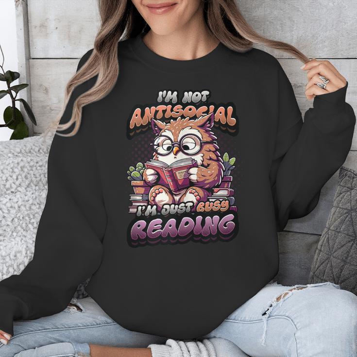 Book Lover Owl Reading Books Introvert Bookworm Unisex Sweatshirt Book Lover Owl Reading Books Introvert Bookworm Unisex Sweatshirt