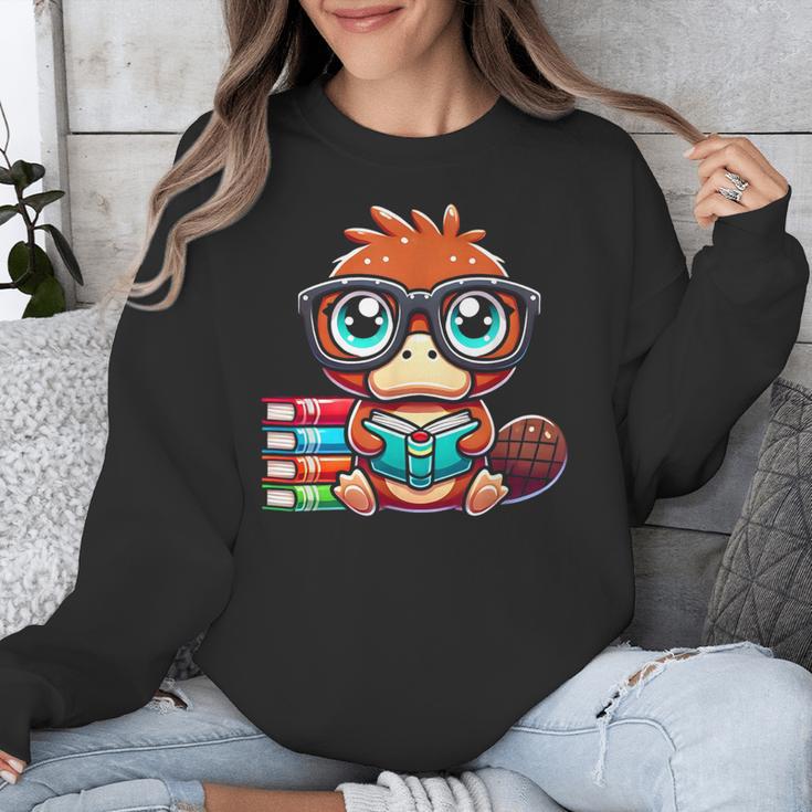 Book Lover Reading Platypus Unisex Sweatshirt