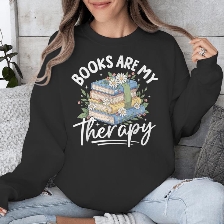 Book Are My Therapy Aesthetic Bookish Reading Unisex Sweatshirt Book Are My Therapy Aesthetic Bookish Reading Unisex Sweatshirt