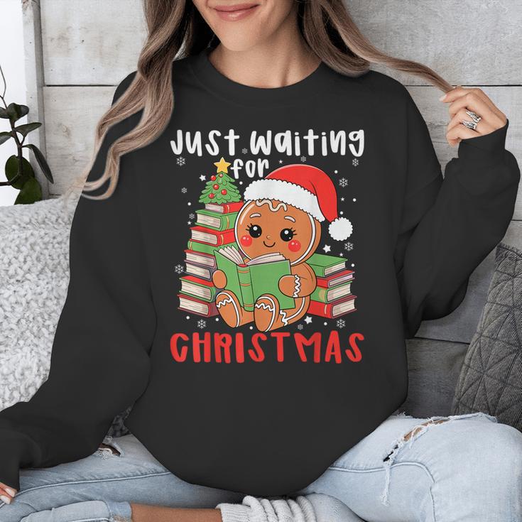 Book Reading Just Waiting For Christmas Gingerbread Unisex Sweatshirt Book Reading Just Waiting For Christmas Gingerbread Unisex Sweatshirt