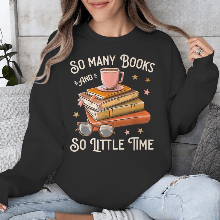 Book Reading Kafee Librarian Vele Books And Little Time Unisex Sweatshirt