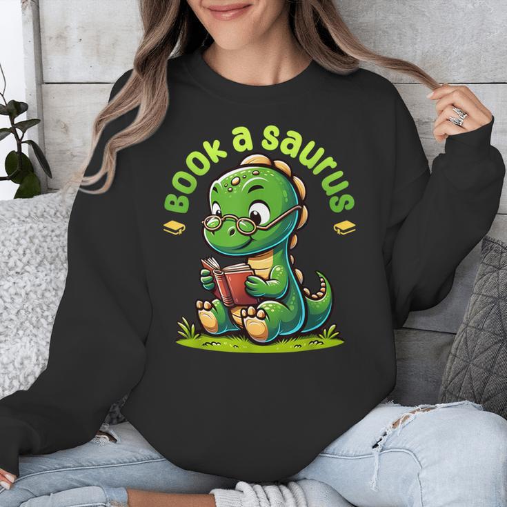 Book A Saurus Bookasaurus Dinosaur Book Girls Boys Toddler Unisex Sweatshirt