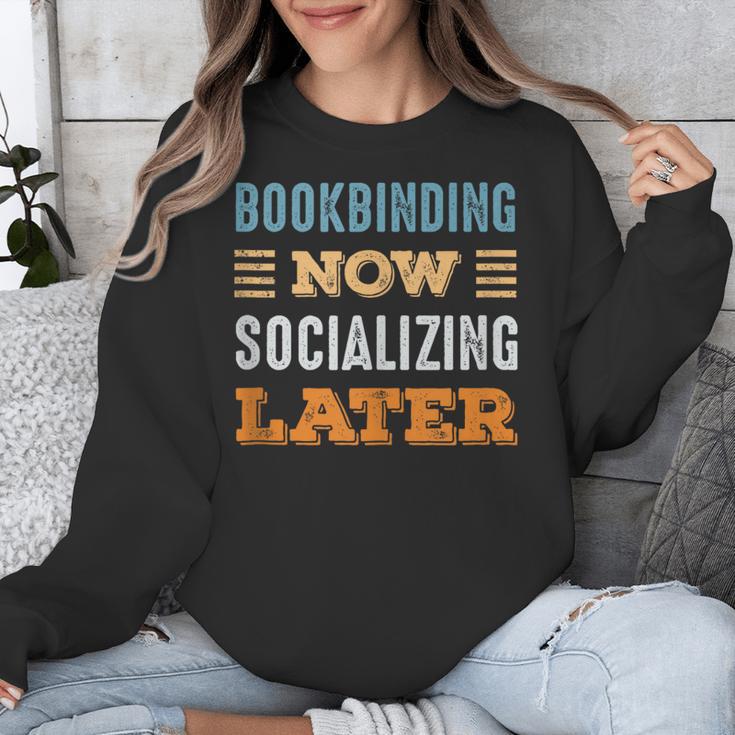 Bookbinding Now Minimal Socializing Introvert Vintage Unisex Sweatshirt Bookbinding Now Minimal Socializing Introvert Vintage Unisex Sweatshirt