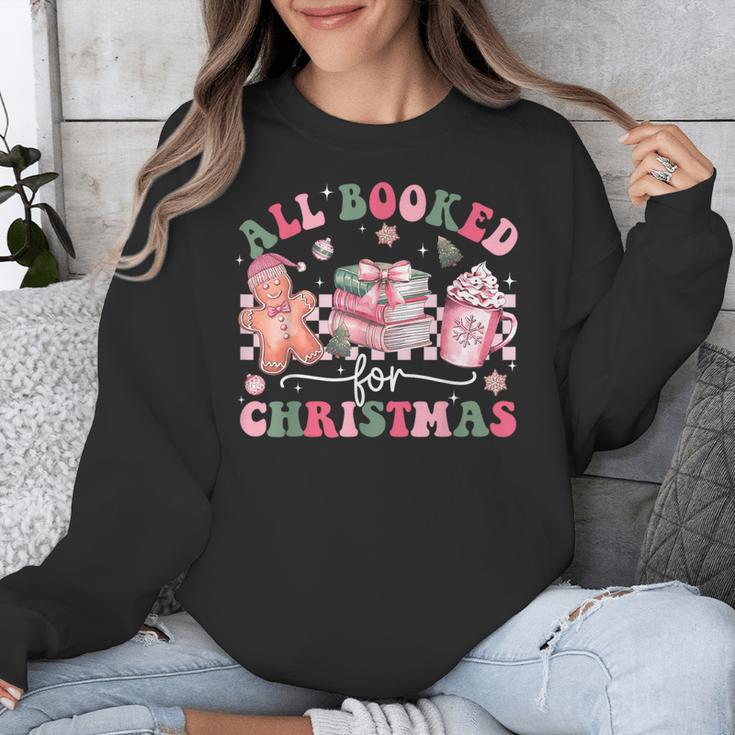 All Booked For Christmas Book Coffee Latte Gingerbread Unisex Sweatshirt All Booked For Christmas Book Coffee Latte Gingerbread Unisex Sweatshirt