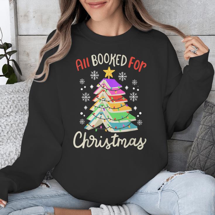 All Booked For Christmas Book Lovers Xmas Tree Women Unisex Sweatshirt