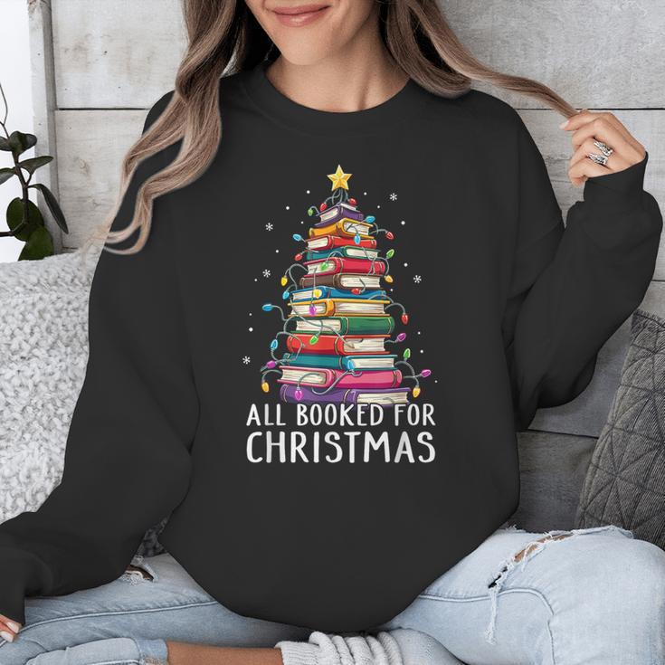 All Booked For Christmas Book Christmas Tree Lights Unisex Sweatshirt All Booked For Christmas Book Christmas Tree Lights Unisex Sweatshirt