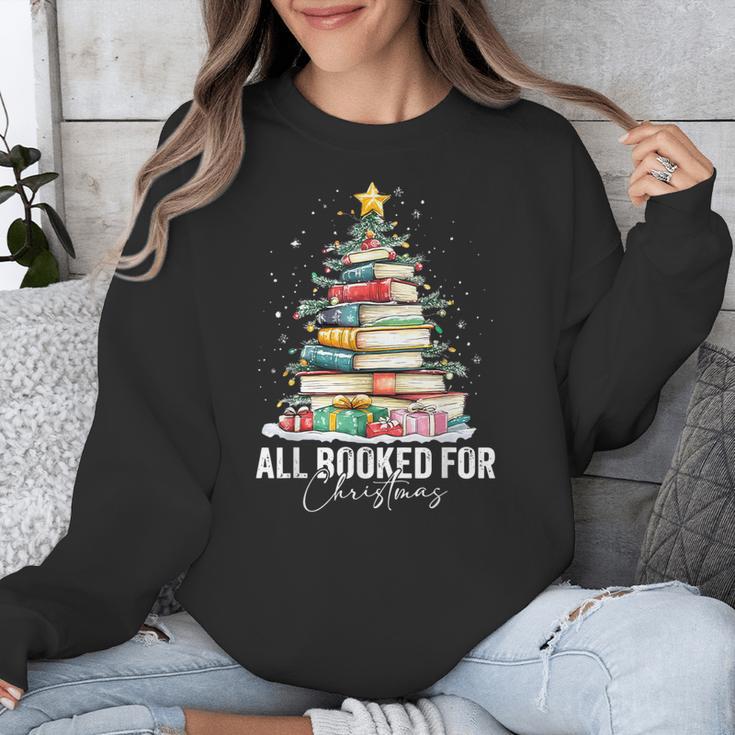 All Booked For Christmas Coquette Books Teacher Xmas Tree Unisex Sweatshirt