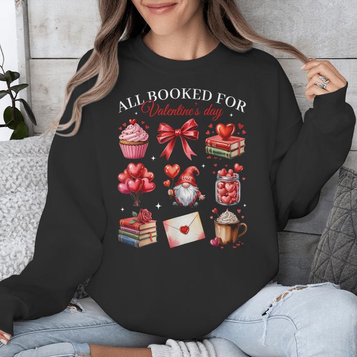 All Booked For Valentine Coquette Bow Girl Women Teacher Unisex Sweatshirt