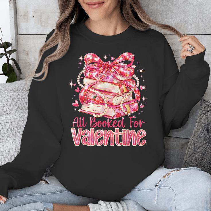 All Booked For Valentine Cute Pink Book Lover Aesthetic Unisex Sweatshirt