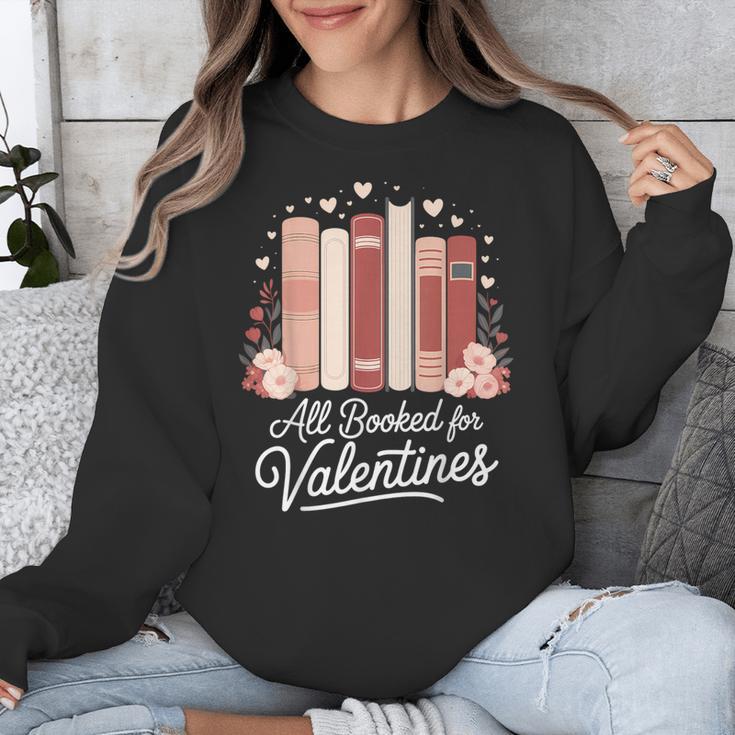 All Booked For Valentines Book Lovers Hearts Unisex Sweatshirt
