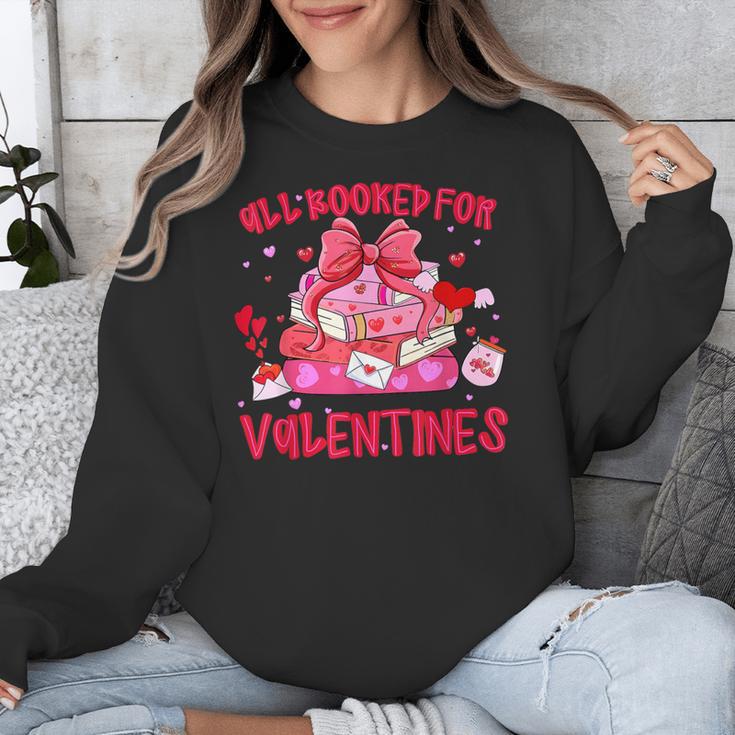 All Booked For Valentines Coquette Bow Book Valentine Day Unisex Sweatshirt