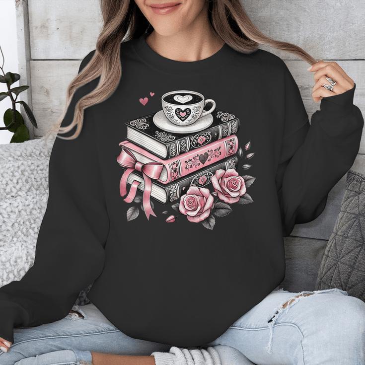 All Booked For Valentine's Coquette Bow Books Teacher Girly Unisex Sweatshirt All Booked For Valentine's Coquette Bow Books Teacher Girly Unisex Sweatshirt