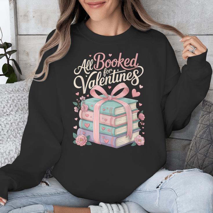 All Booked For Valentines Stacked Books Unisex Sweatshirt