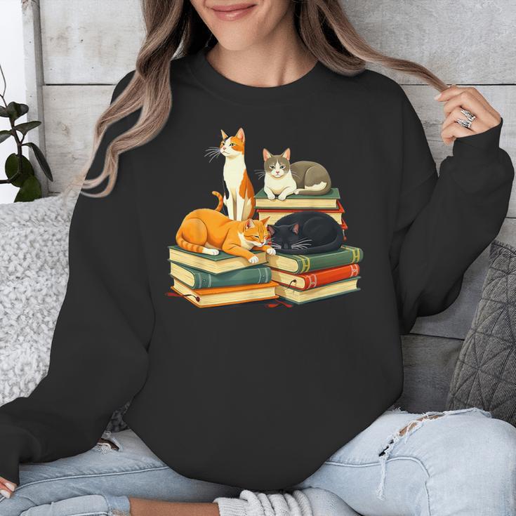 Bookish Cat Lover Cute Reading Squad Books & Kittens Love Unisex Sweatshirt