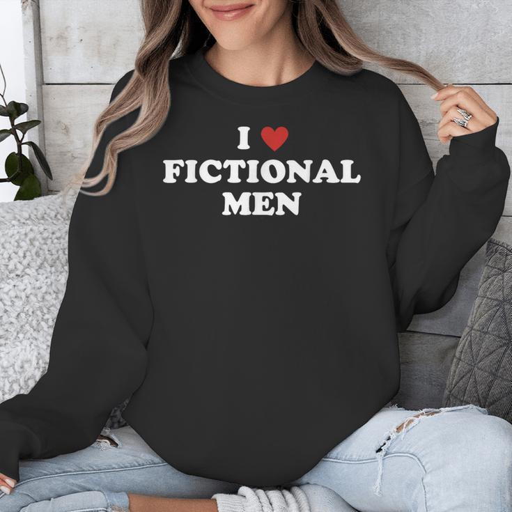 Bookish Quote Reading Lover I Love Fictional Men Unisex Sweatshirt