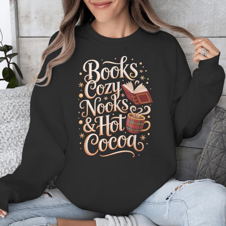Books Cozy Nooks Hot Cocoa Winter Reading Warmth Comfort Unisex Sweatshirt