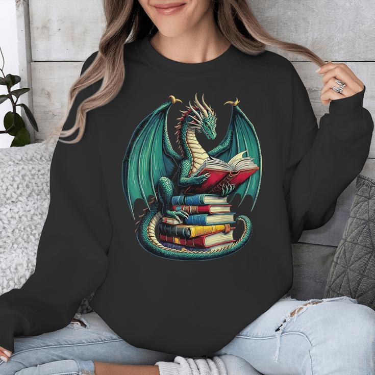 Books Dragon Reading Book Lover Unisex Sweatshirt