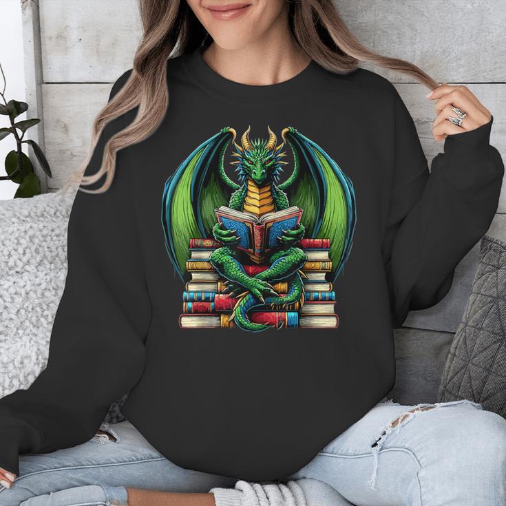Books Dragon Reading Book Unisex Sweatshirt Books Dragon Reading Book Unisex Sweatshirt