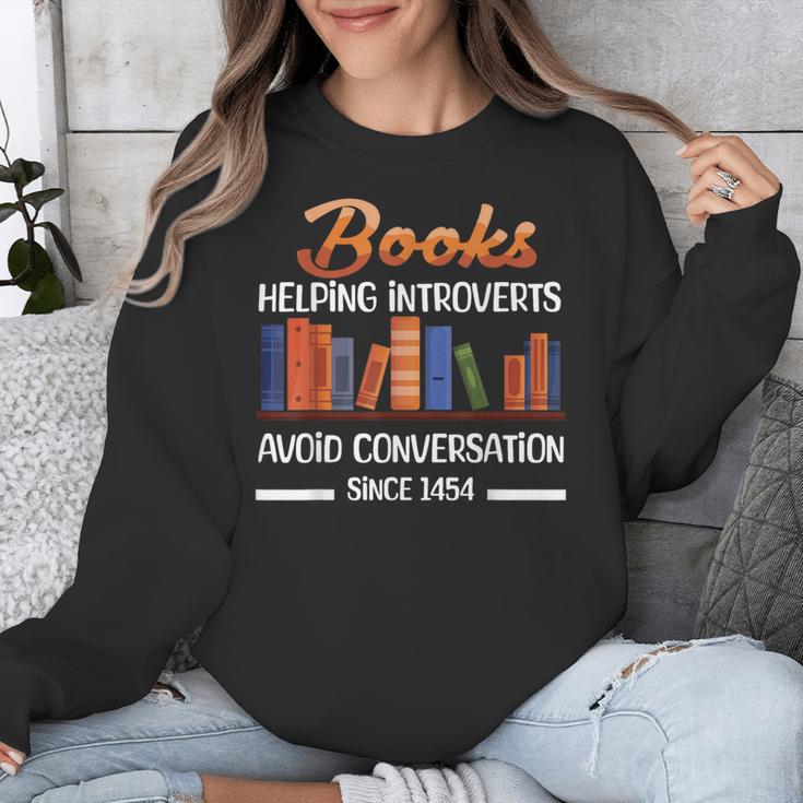 Books Helping Introverts Avoid Conversation Book Reading Unisex Sweatshirt