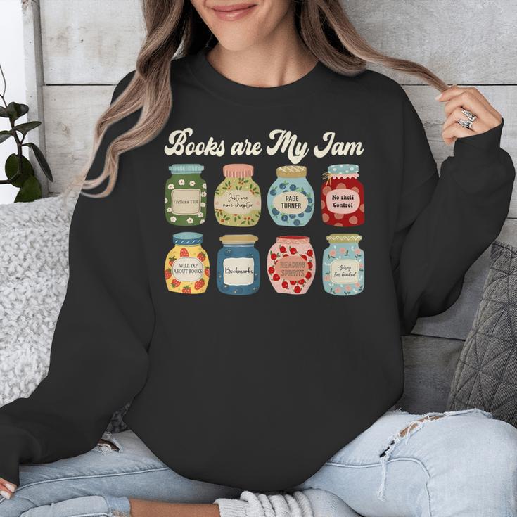 Books Are My Jam Shirt Book Lover Reader Reading Teacher Unisex Sweatshirt