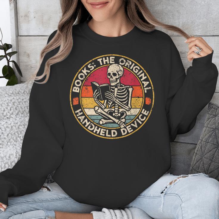 Books The Original Handheld Device Vintage Book Reading Unisex Sweatshirt
