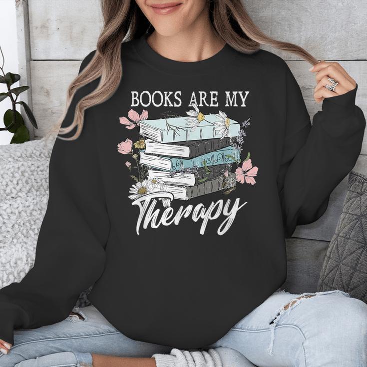 Books Are My Therapy Summer Reading Book Lovers Unisex Sweatshirt