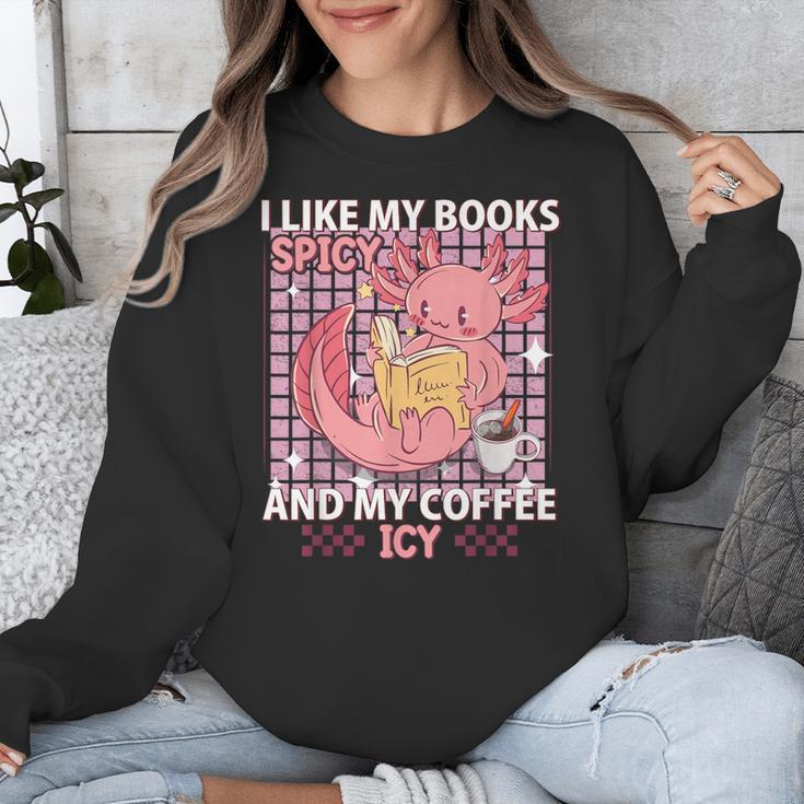 I Like My Books Spicy And My Coffee Icy Librarian Unisex Sweatshirt